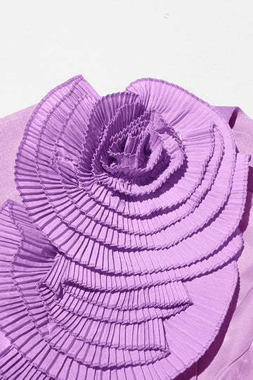 Fioletowy Jedno Ramię Damskie Garnitury z Kwiatami 3D
